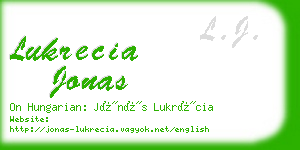 lukrecia jonas business card